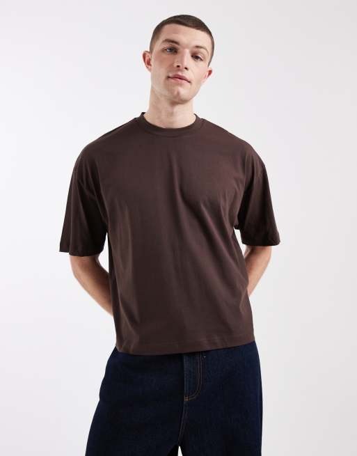 ASOS DESIGN – Brun, boxig t-shirt i oversized fit med gymtryck, 3 av 5