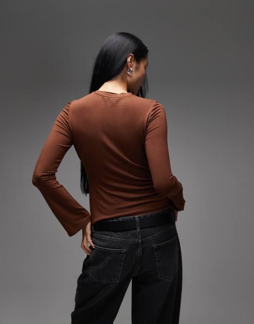 ASOS DESIGN - Brun cardigan med trykknapper , 4 af 4