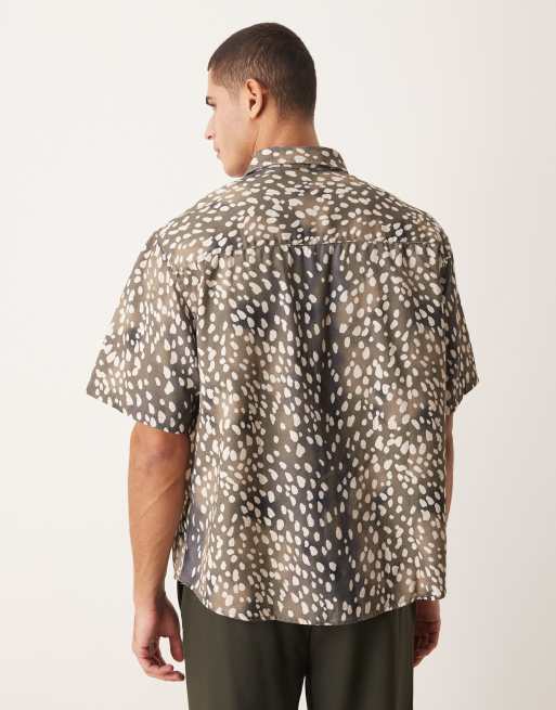 ASOS DESIGN – Brun, djurmönstrad skjorta i oversize, 3 av 5