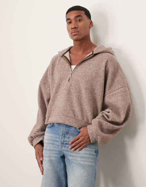 ASOS DESIGN - Brun ekstremt oversized hættetrøje i kraftig børstet fleece 