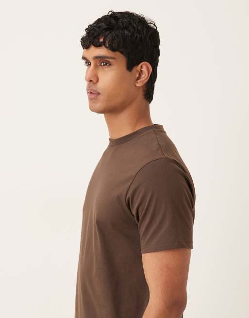 ASOS DESIGN – Brun, enkel t-shirt i regular fit, 4 av 5