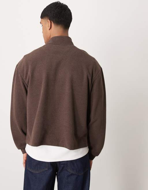 ASOS DESIGN - Brun, extremt oversize och boxig, lätt tröja med ståkrage, 3 av 4
