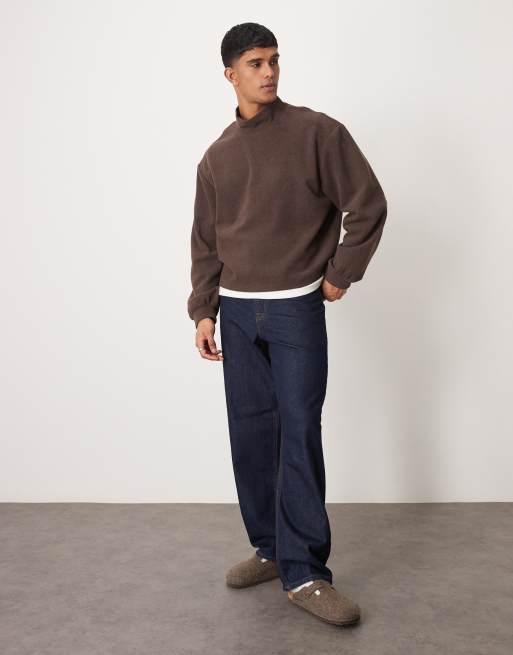 ASOS DESIGN - Brun, extremt oversize och boxig, lätt tröja med ståkrage, 4 av 4