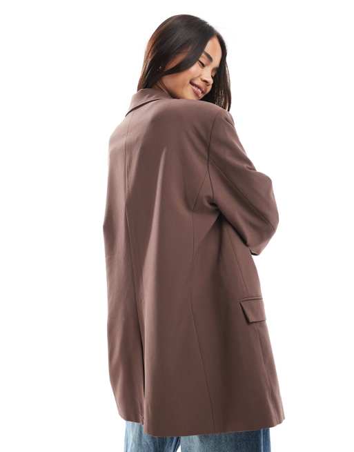 ASOS DESIGN – Brun, figursydd kavaj i oversize, 4 av 4
