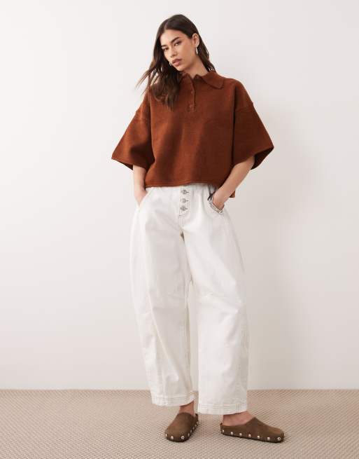 ASOS DESIGN – Brun, fluffig pikétröja i neat fit, 2 av 4