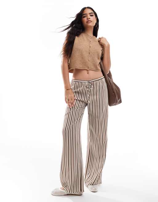ASOS DESIGN – Brun, fluffigt stickad kostymväst