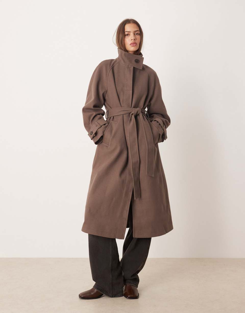 Brown Longline Trenchcoat
