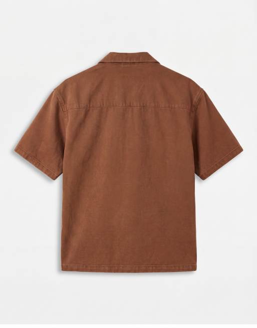 ASOS DESIGN - Brun forvasket denimskjorte - Del af sæt, 6 af 7