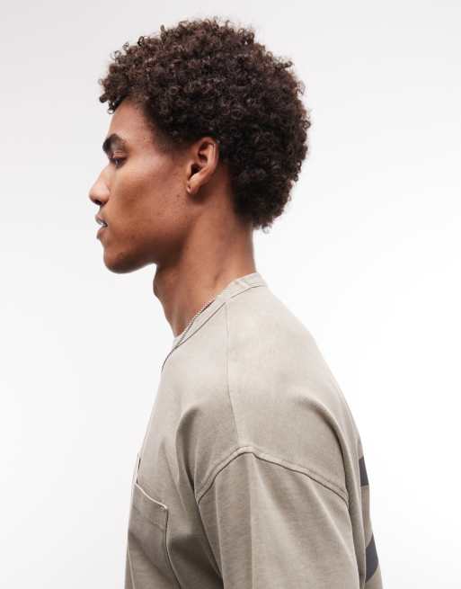 ASOS DESIGN - Brun forvasket og oversized T-shirt i kraftigt materiale med solgrafik, 4 af 5