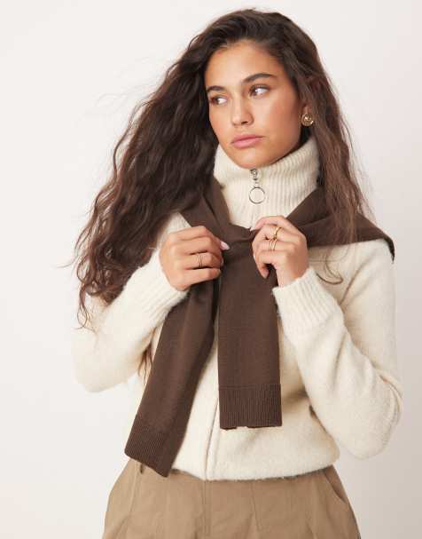 ASOS DESIGN – Brun halsduk med falsk tröjdesign - view 1
