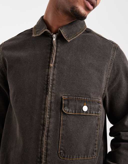 ASOS DESIGN – Brun harrington-jacka i denim, del av set, 5 av 5