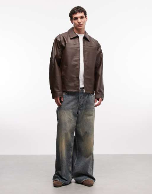 ASOS DESIGN – Brun harrington-jacka i läderimitation, 2 av 5