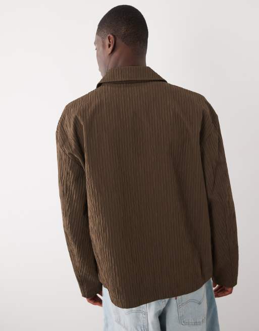 ASOS DESIGN – Brun harrington-jacka med textur, 4 av 5