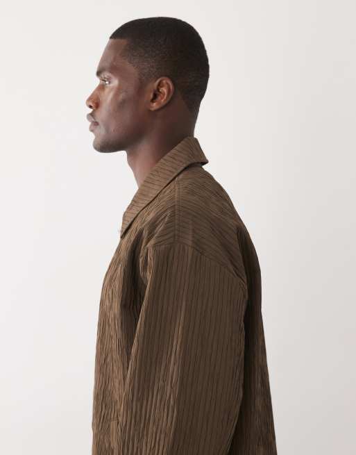 ASOS DESIGN – Brun harrington-jacka med textur, 5 av 5