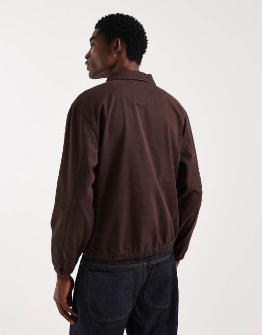 ASOS DESIGN - Brun Harrington-jakke i bomuld, 5 af 5