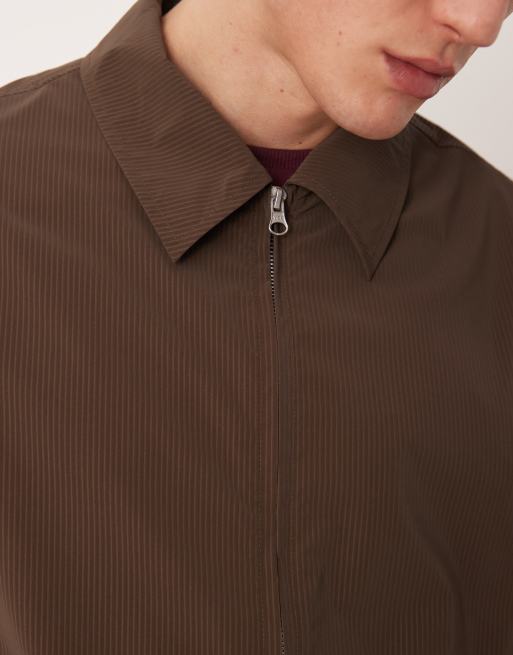 ASOS DESIGN - Brun harrington-jakke i jersey med tekstur, 5 af 5