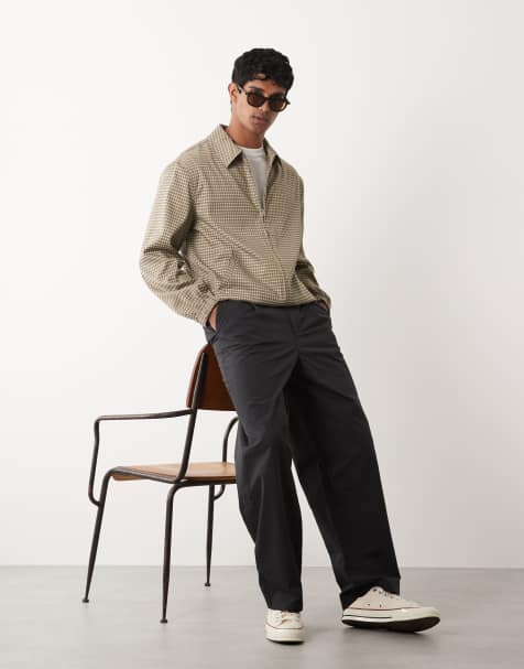 ASOS DESIGN - Brun Harrington-jakke med tekstur og tern - view 1