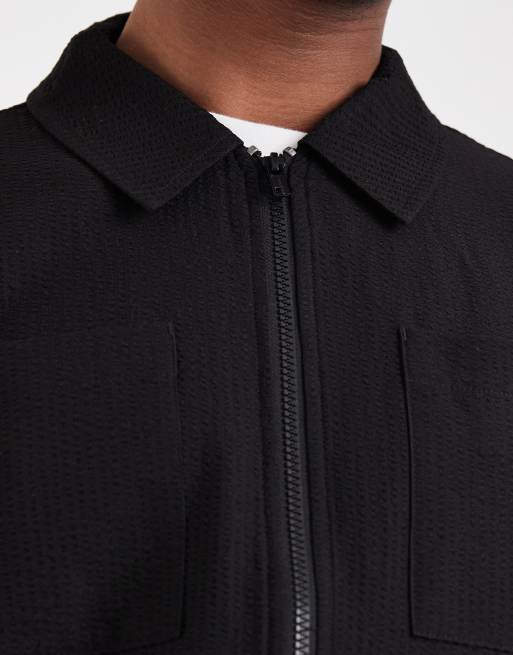 ASOS DESIGN - Brun Harrington-jakke med tekstur, 4 af 5