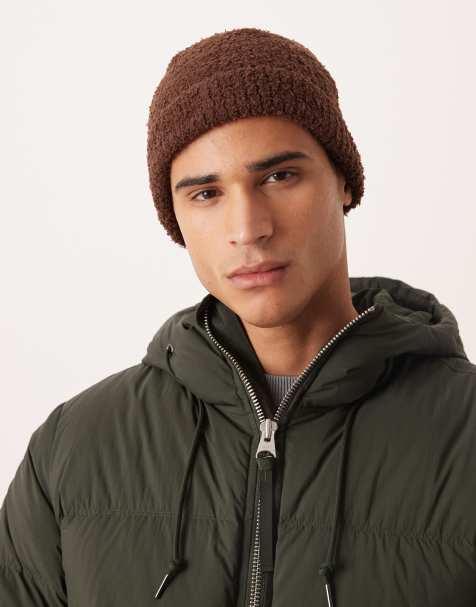 ASOS DESIGN - Brun hue i strikket fleece - view 1