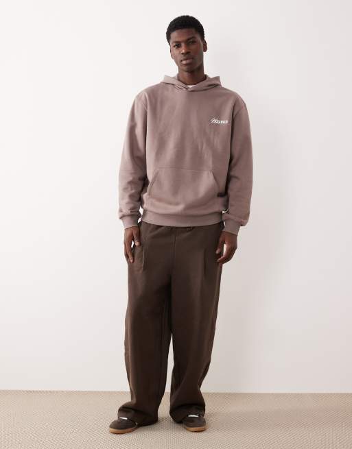 ASOS DESIGN – Brun huvtröja i relaxed fit med tryck på bröstet, 2 av 5