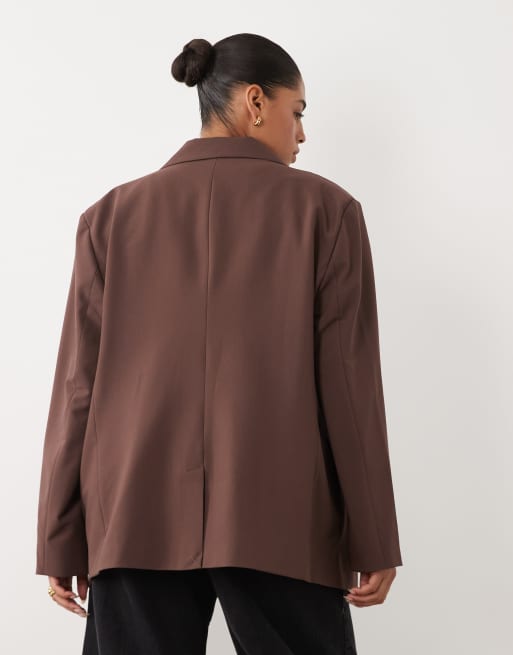 ASOS DESIGN – Brun kavaj i oversized fit, 4 av 4