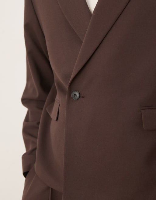 ASOS DESIGN – Brun kavaj med boxig passform i flanell, del av kostym, 5 av 5
