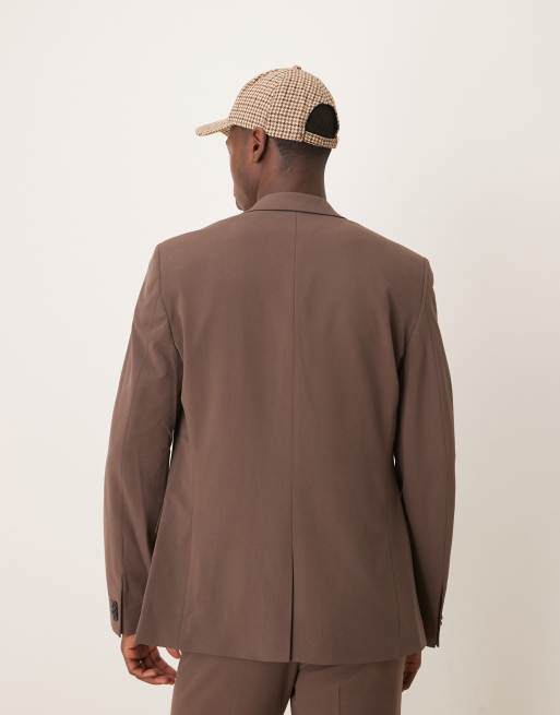 ASOS DESIGN – Brun kavaj med fyrvägsstretch och extra smal passform, 4 av 5