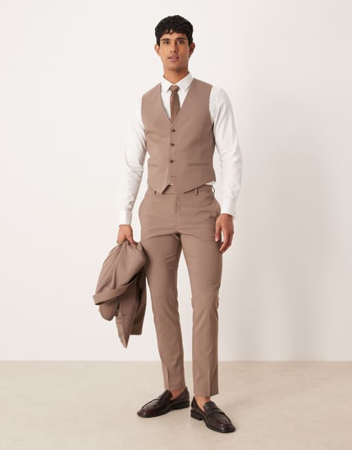 ASOS DESIGN – Brun kostymväst med extra smal passform, 2 av 5