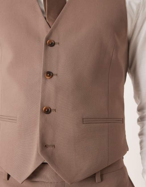 ASOS DESIGN – Brun kostymväst med extra smal passform, 5 av 5