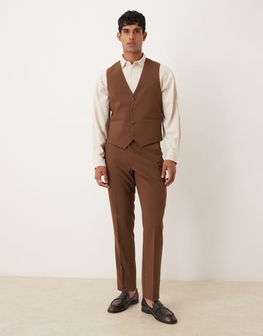 ASOS DESIGN – Brun kostymväst med smal passform, 2 av 5
