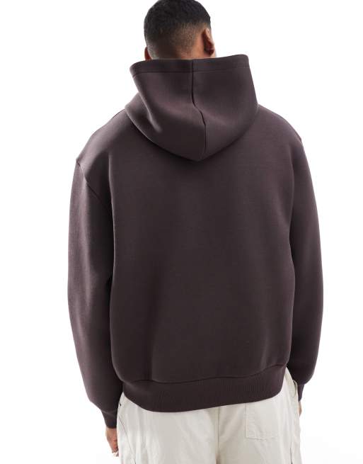 ASOS DESIGN – Brun, kraftig huvtröja i oversize med boxig passform av scubamaterial, 4 av 4