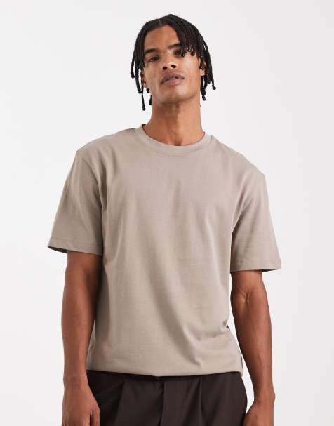 ASOS DESIGN – Brun, kraftig t-shirt med avslappnad passform - view 1