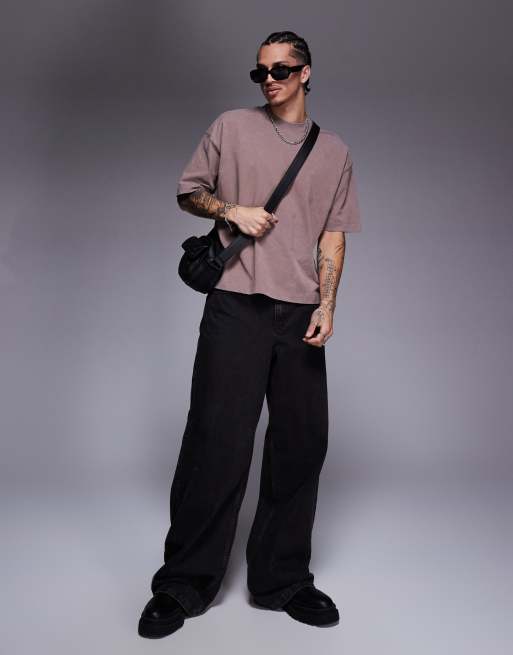 ASOS DESIGN – Brun, kraftig, tvättad t-shirt i oversize med boxig passform , 2 av 4