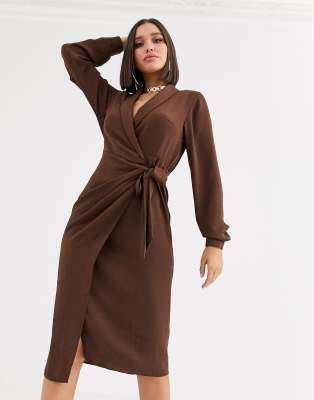 asos brown dress