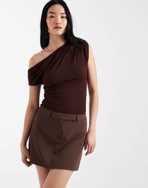 ASOS DESIGN – Brun minikjol i pelmet-modell - view 1