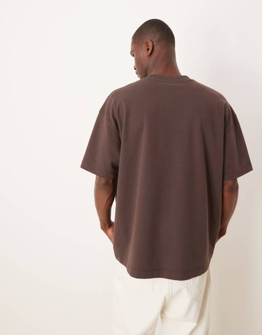 ASOS DESIGN – Brun, mjuk och kraftig t-shirt i oversize, 3 av 5