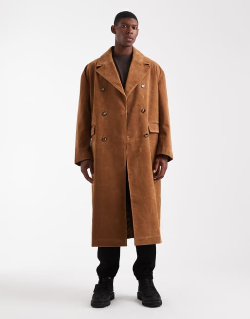 ASOS DESIGN - Brun overfrakke i imiteret ruskind , 2 af 5