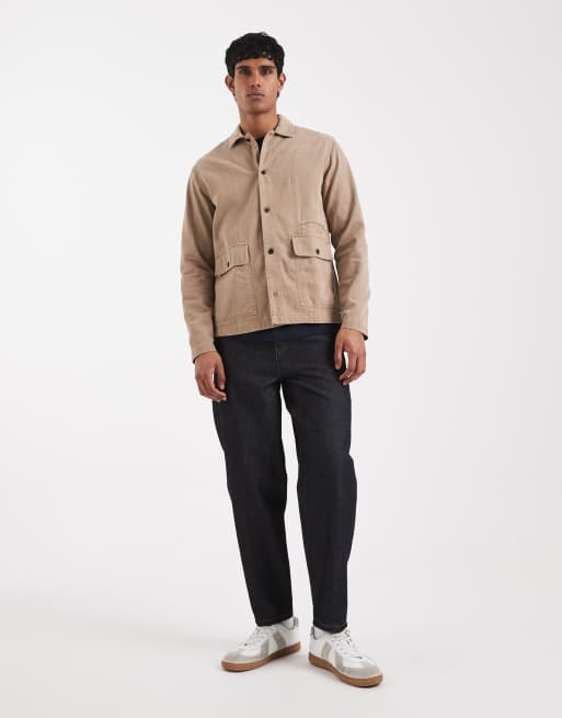 ASOS DESIGN – Brun overshirt i twill med märkesdetalj, 4 av 5