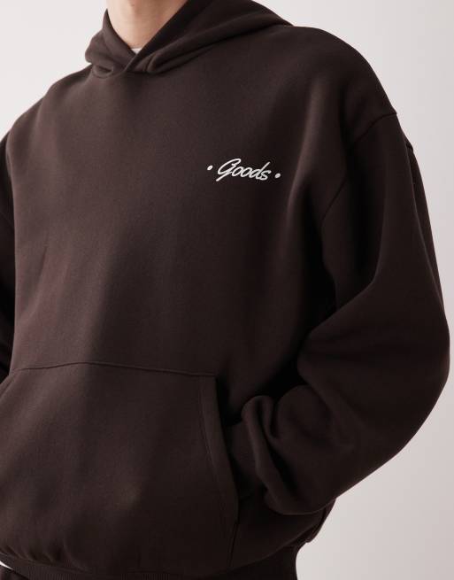 ASOS DESIGN - Brun oversized hættetrøje med bobleprint - Del af sæt, 5 af 5