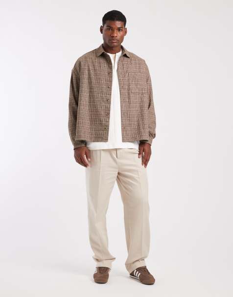 ASOS DESIGN - Brun oversized skjorte i uldlook - view 1