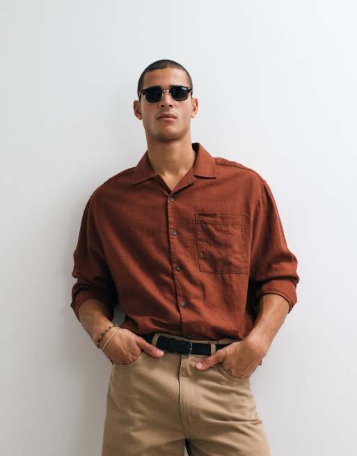 ASOS DESIGN - Oversized brunt i hør, 4 af 4
