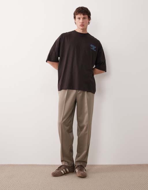 ASOS DESIGN - Brun oversized T-shirt med appelsinprint på ryggen, 3 af 5
