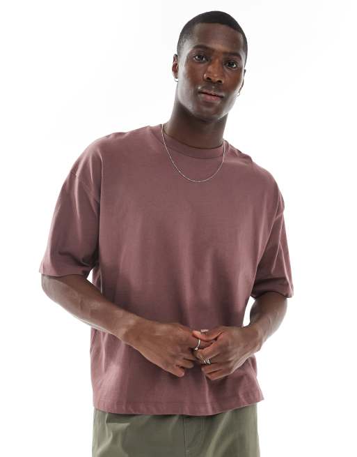 ASOS DESIGN - Brun oversized T-shirt med grafisk vinprint i firkantet pasform, 4 af 4