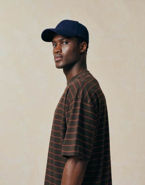 ASOS DESIGN - Brun oversized T-shirt med striber - view 1