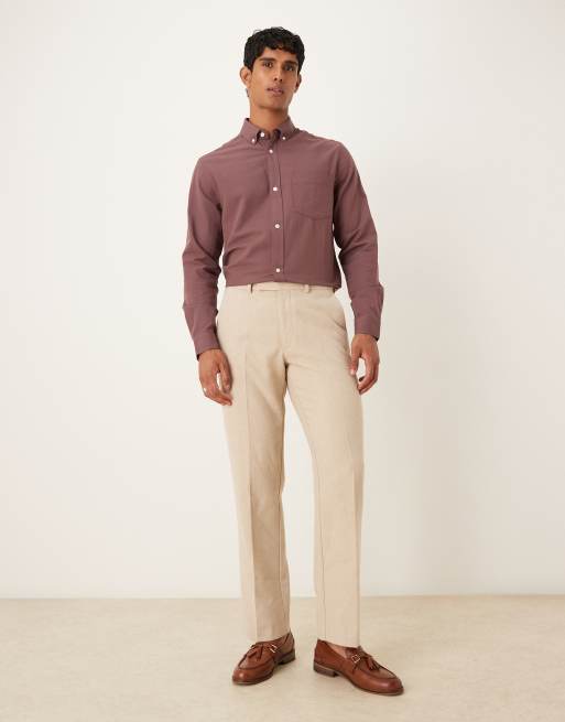 ASOS DESIGN – Brun oxfordskjorta med normal passform, 2 av 5