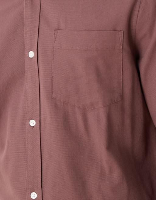 ASOS DESIGN – Brun oxfordskjorta med normal passform, 5 av 5