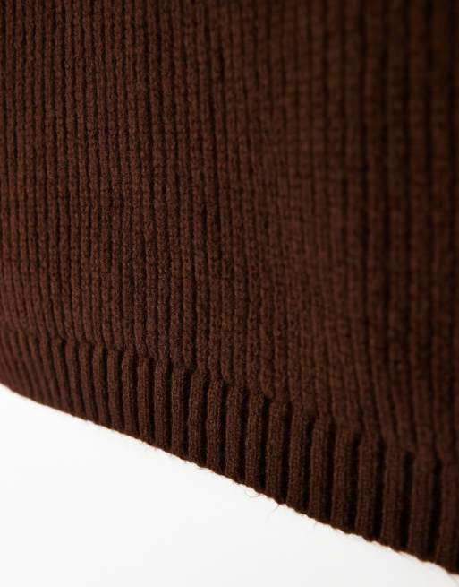 ASOS DESIGN - Brun patentstrikket super-oversized trøje i firkantet pasform, 4 af 5