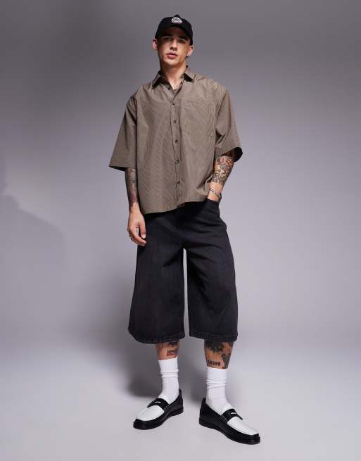 ASOS DESIGN – Brun, rutig skjorta i oversize, 2 av 4