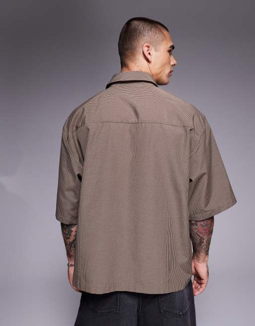 ASOS DESIGN – Brun, rutig skjorta i oversize, 4 av 4