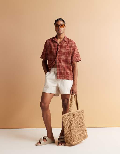 ASOS DESIGN – Brun, rutig skjorta med boxig passform, 2 av 4